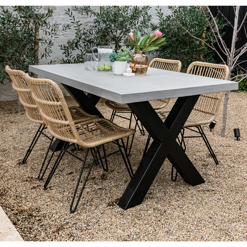 Grey Urbane Steel Outdoor Dining Table
